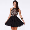 Black Women Fashion Sleeveless Backless Crochet Patchwork Spaghetti Strap Sundresses