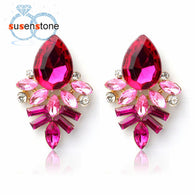 New Fashion Women Lady Rhinestone Crystal Free Alloy Ear Studs Earrings