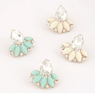 Shining Rhinestone Crystal Drop Alloy Ear Stud Earrings