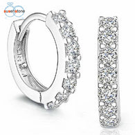 SUSENSTONE Sterling Silver Rhinestones Earrings for Women