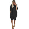 Womens Pocket Loose Dress Ladies Crew Neck